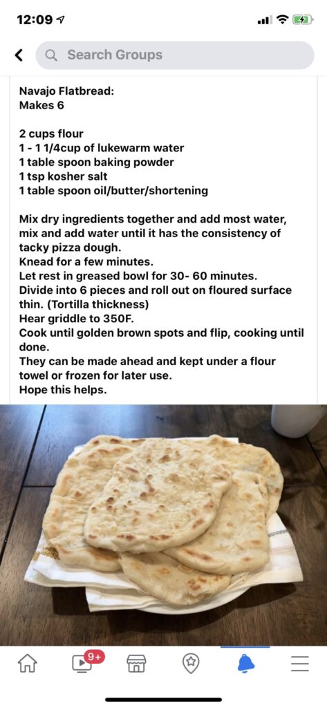 Recipe for Navajo Flatbread